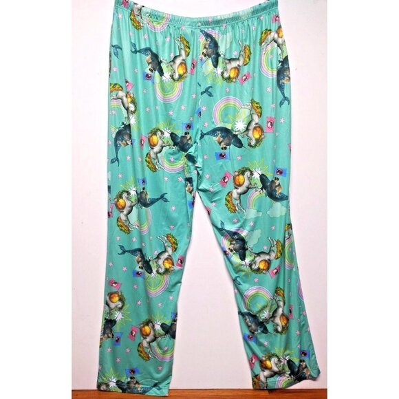 Briefly Stated Lounge Pants Mens XXL Pajamas PJs stretch waist Unicorn Dog Whale - Picture 2 of 8